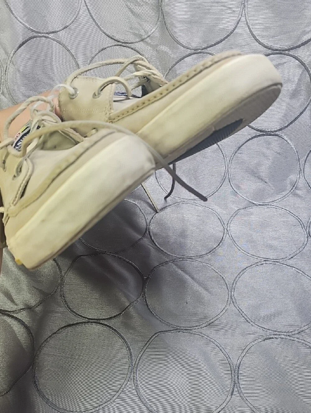 Sebago Dock Slides Suede Leather Cream/Tan Dockside Moccasins Yacht Shoes D29